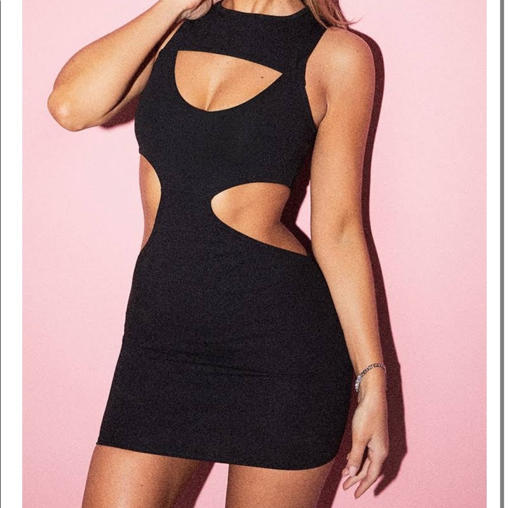 Nude Sleeveless Multi Cut Out Bodycon Dress